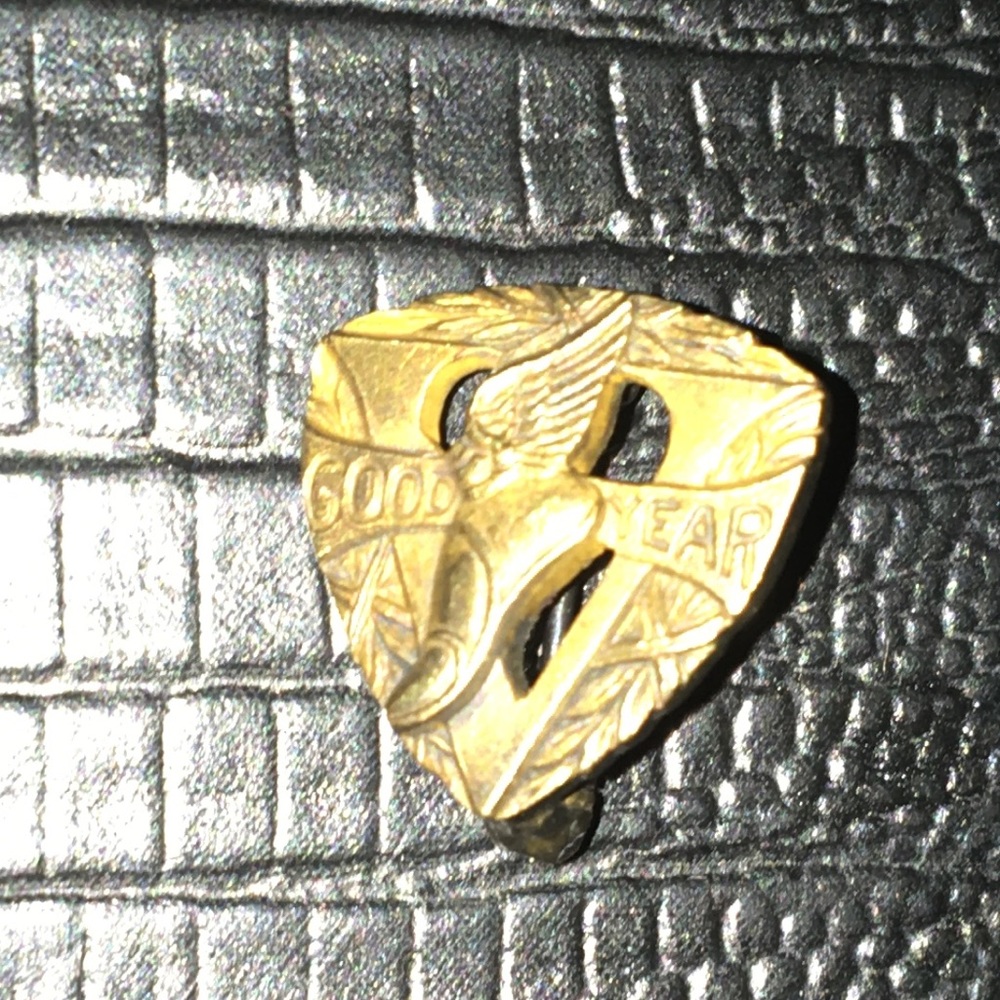 VTG VHTF Good Year Tire Rubber Service Triangle Wing Pin 10k Gold Filled